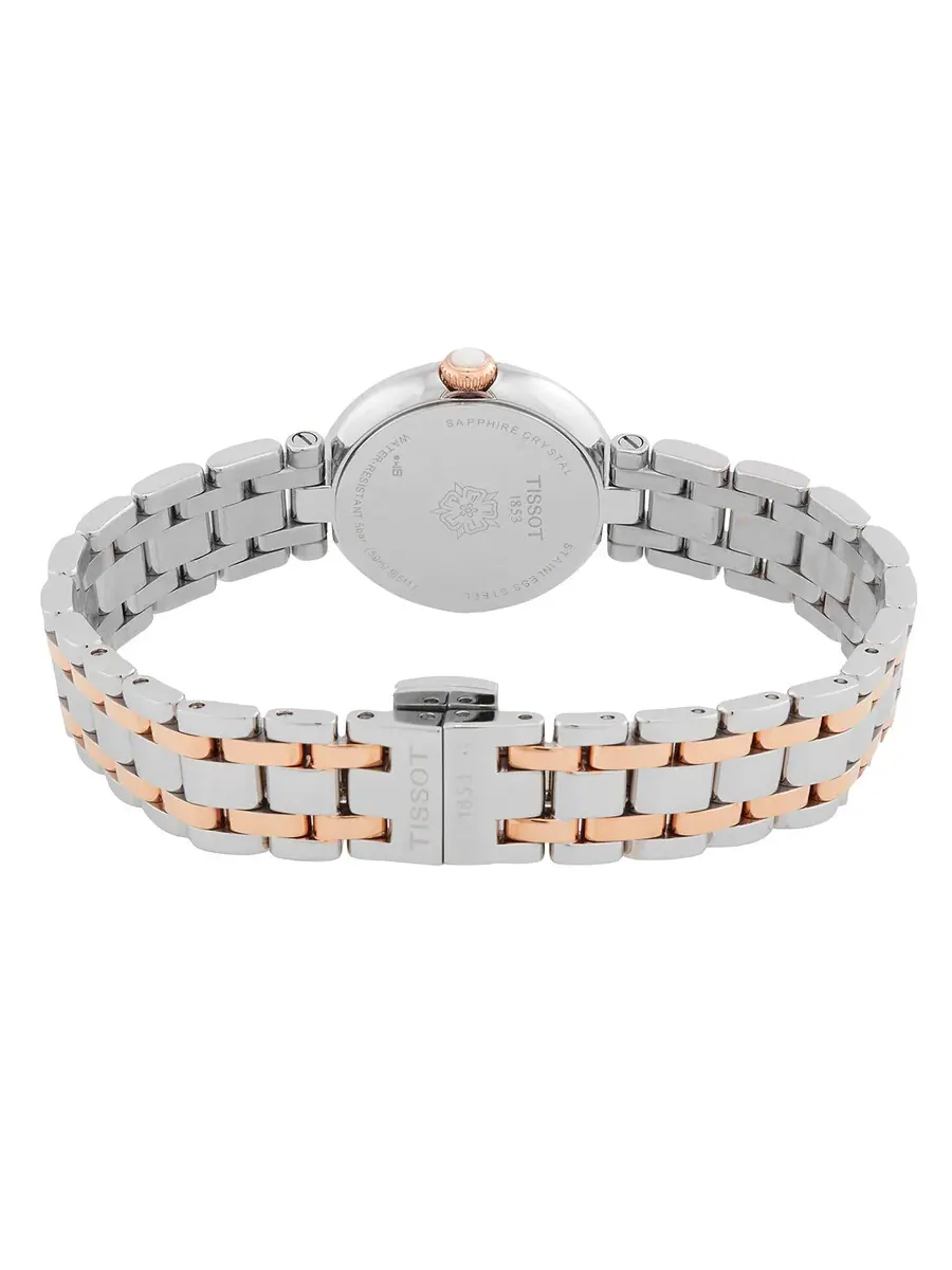 Часы Tissot Bellissima Small Lady Quartz с белым циферблатом и двухцветным корпусом — изображение 3 из 3