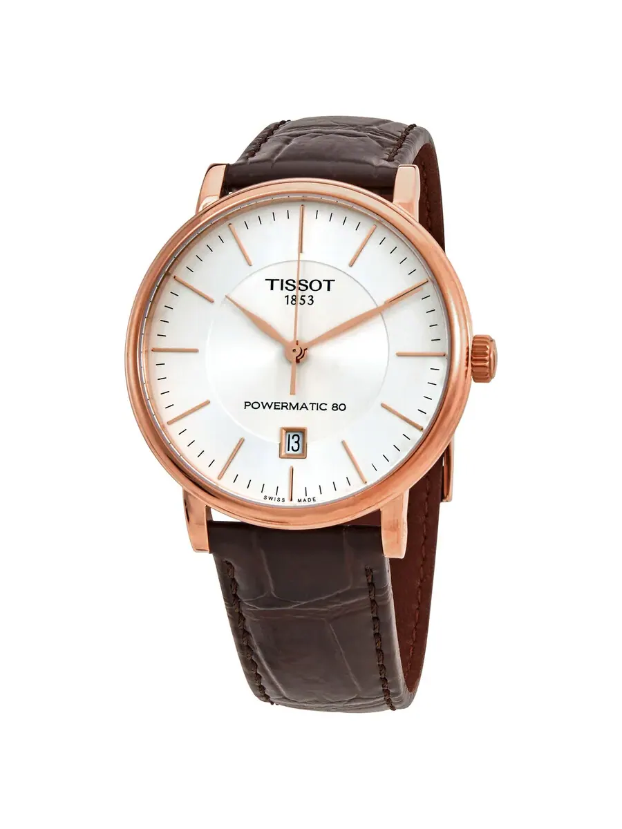 Мужские автоматические часы Tissot Carson Premium Powermatic 80 с белым циферблатом — изображение 1 из 3