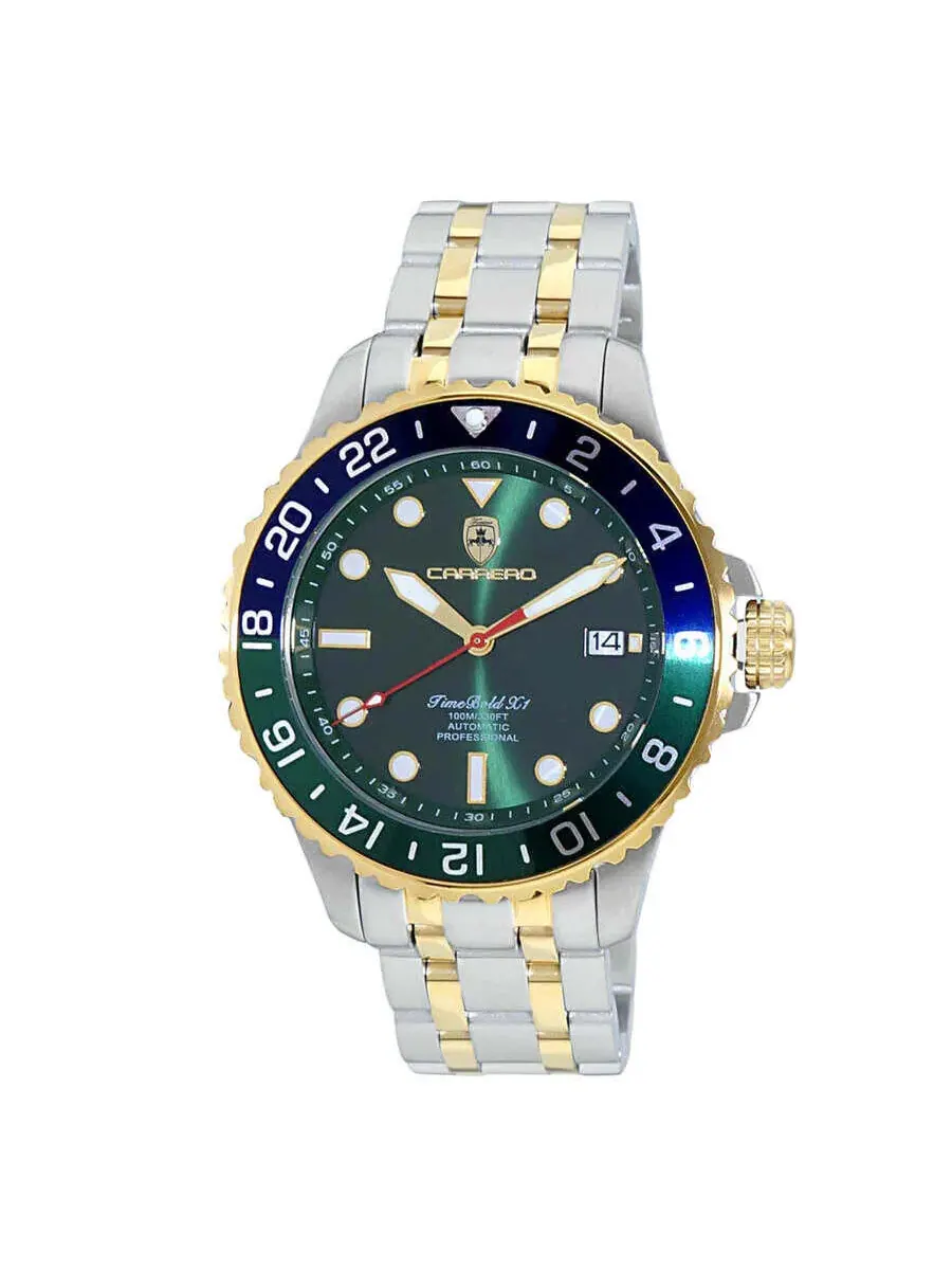 Мужские часы Torino Carrero Time Bold - X1 с зеленым циферблатом C1TT737GN-BU