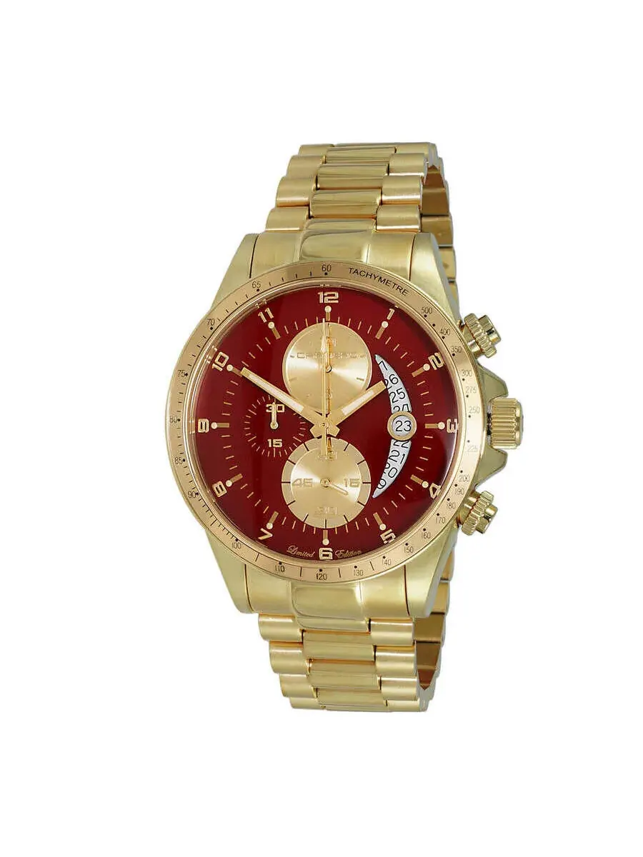 Мужские часы Torino Carrero Winner Circle Chronograph Quartz с красным циферблатом JC1GG101BRD
