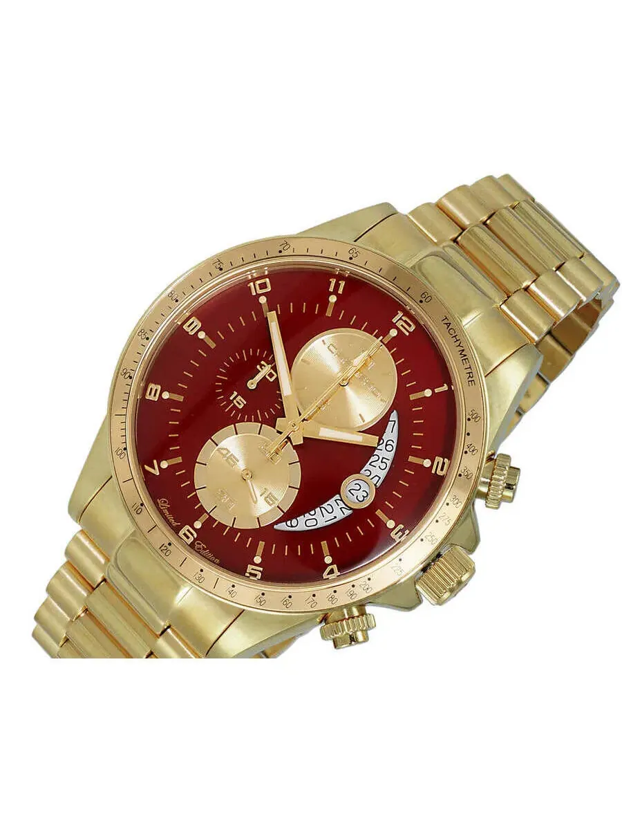 Мужские часы Torino Carrero Winner Circle Chronograph Quartz с красным циферблатом JC1GG101BRD — изображение 4 из 4