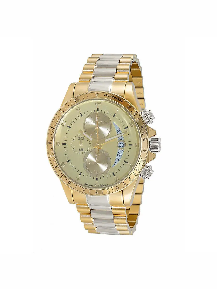 Мужские часы Torino Carrero Winner Circle Chronograph Tachymeter с желтым циферблатом C2T101LYL
