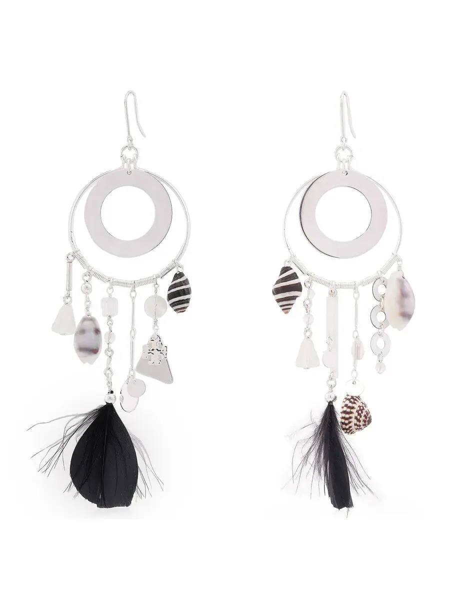 Серьга-кольцо Tory Burch Natural Feather Galaxy — изображение 1 из 3