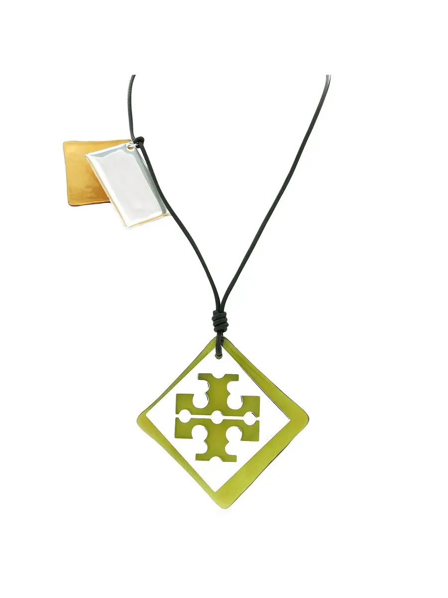 Длинное ожерелье с логотипом из смолы Tory Burch — изображение 1 из 4