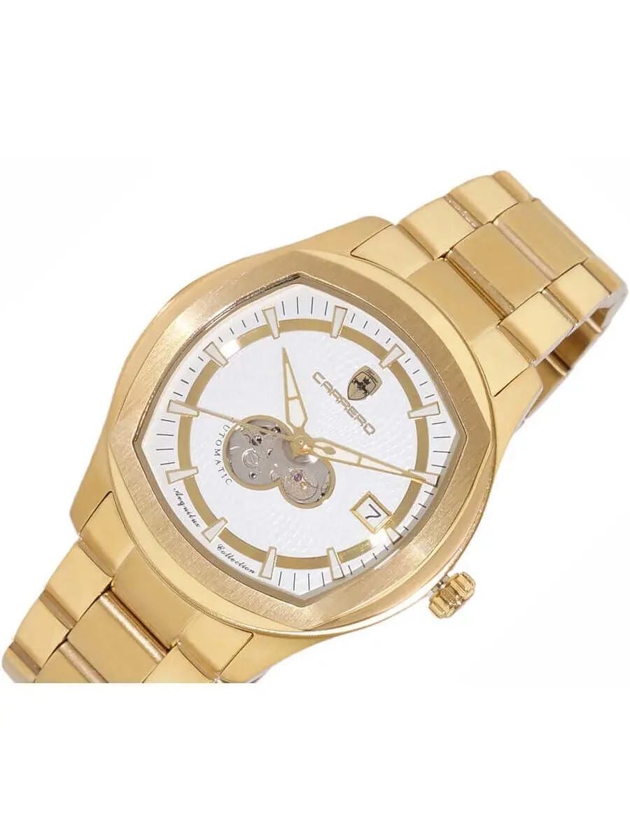 Мужские часы Torino Carrero Aequilux Automatic с белым циферблатом C1G1875-WT — изображение 4 из 4, оттенок желтый золотистый