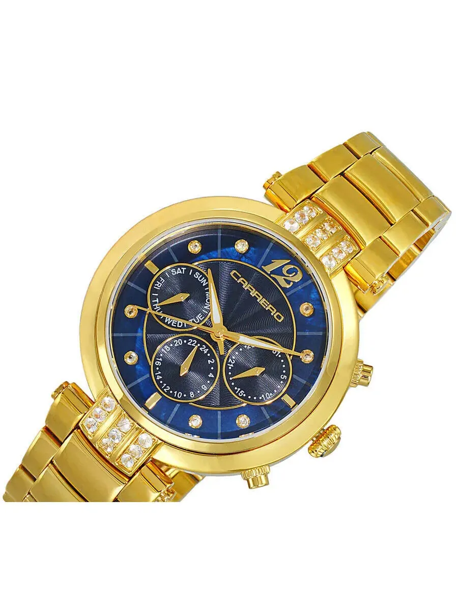 Женские часы Torino Carrero Adelina GMT Quartz с синим циферблатом CL1G03BUJ — изображение 4 из 4, оттенок желтый золотистый