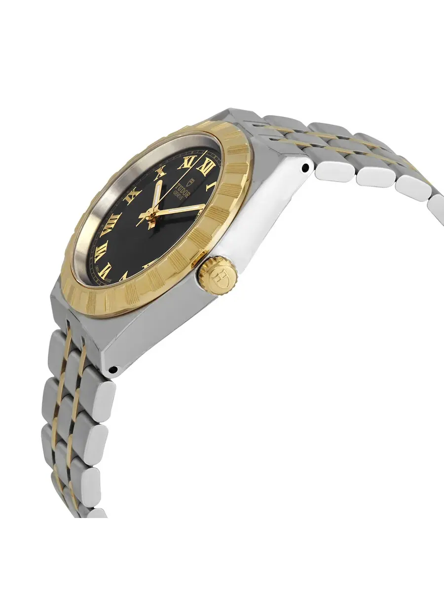 Женские механические часы Tudor Royal с черным циферблатом M28403-0003 — изображение 2 из 4, оттенок золотистый