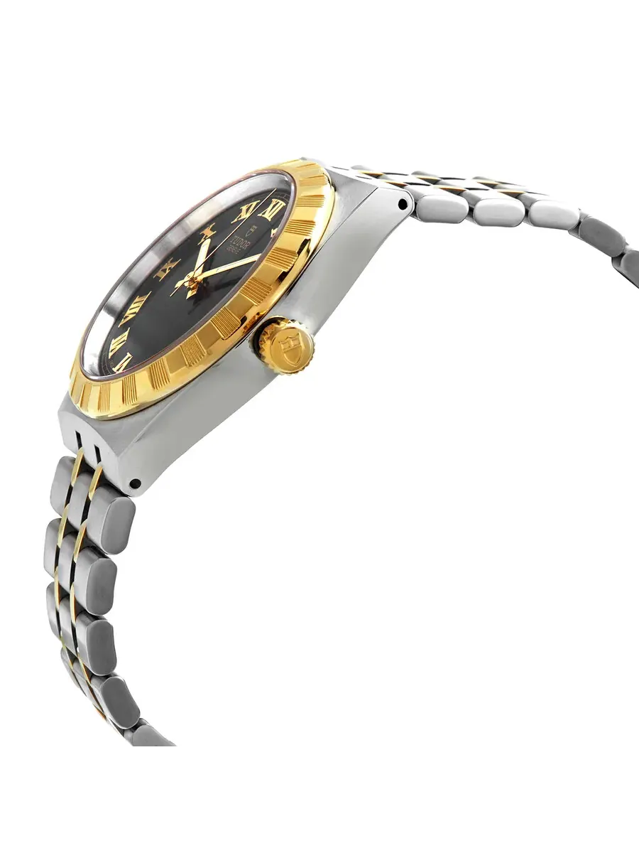 Часы Tudor Royal Automatic с черным циферблатом, 38 мм, модель M28503-0006 — изображение 2 из 4, оттенок золотистый