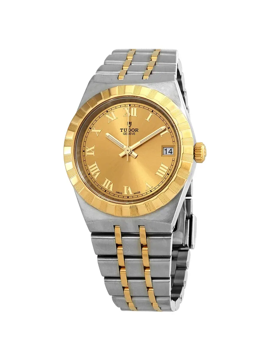 Часы Tudor Royal Automatic с шампаневым циферблатом 34 мм M28403-0004 — изображение 1 из 4, оттенок золотистый