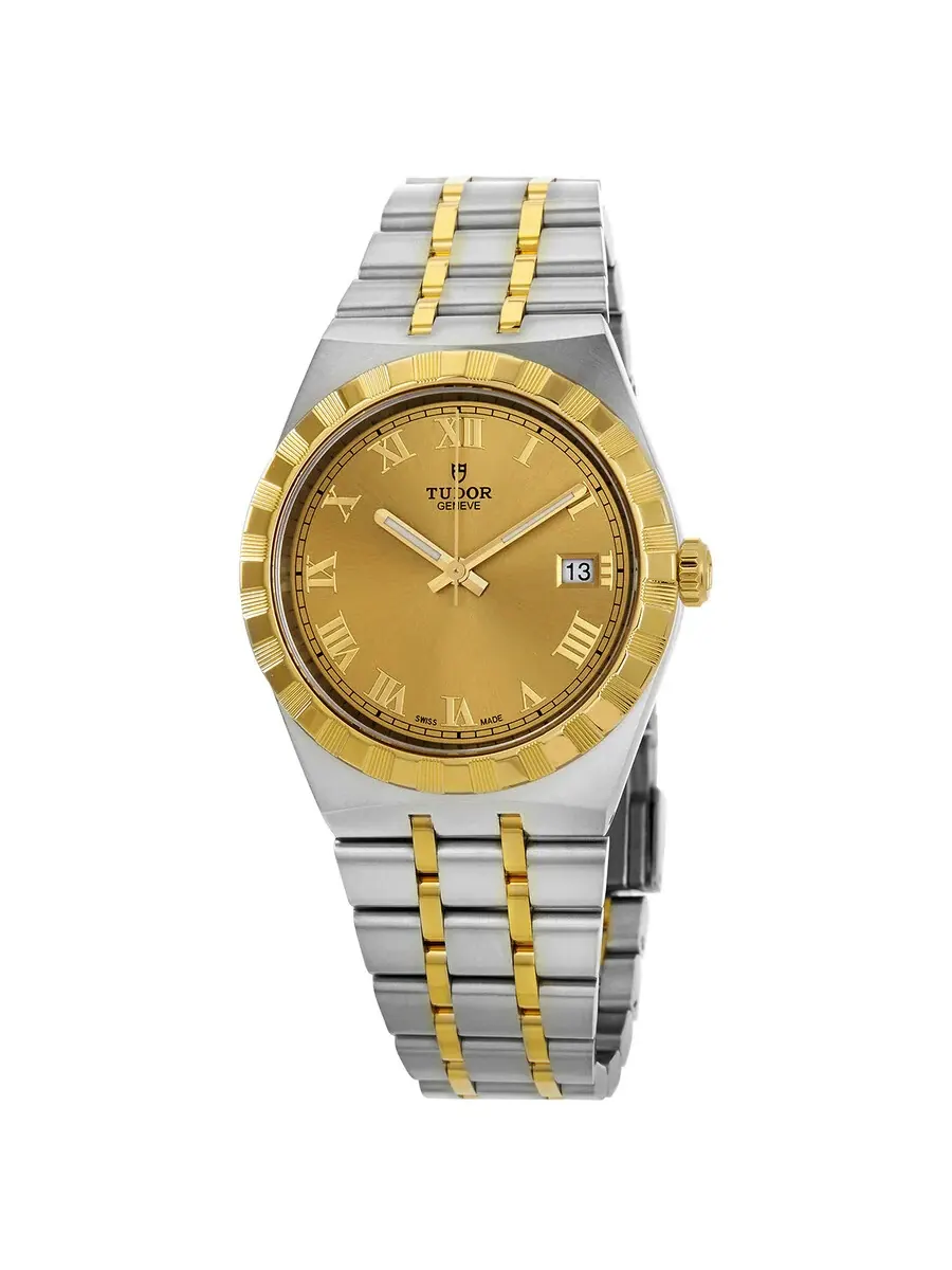 Мужские часы Tudor Royal Automatic с шампаневым циферблатом M28503-0003 — изображение 1 из 4, оттенок золотистый
