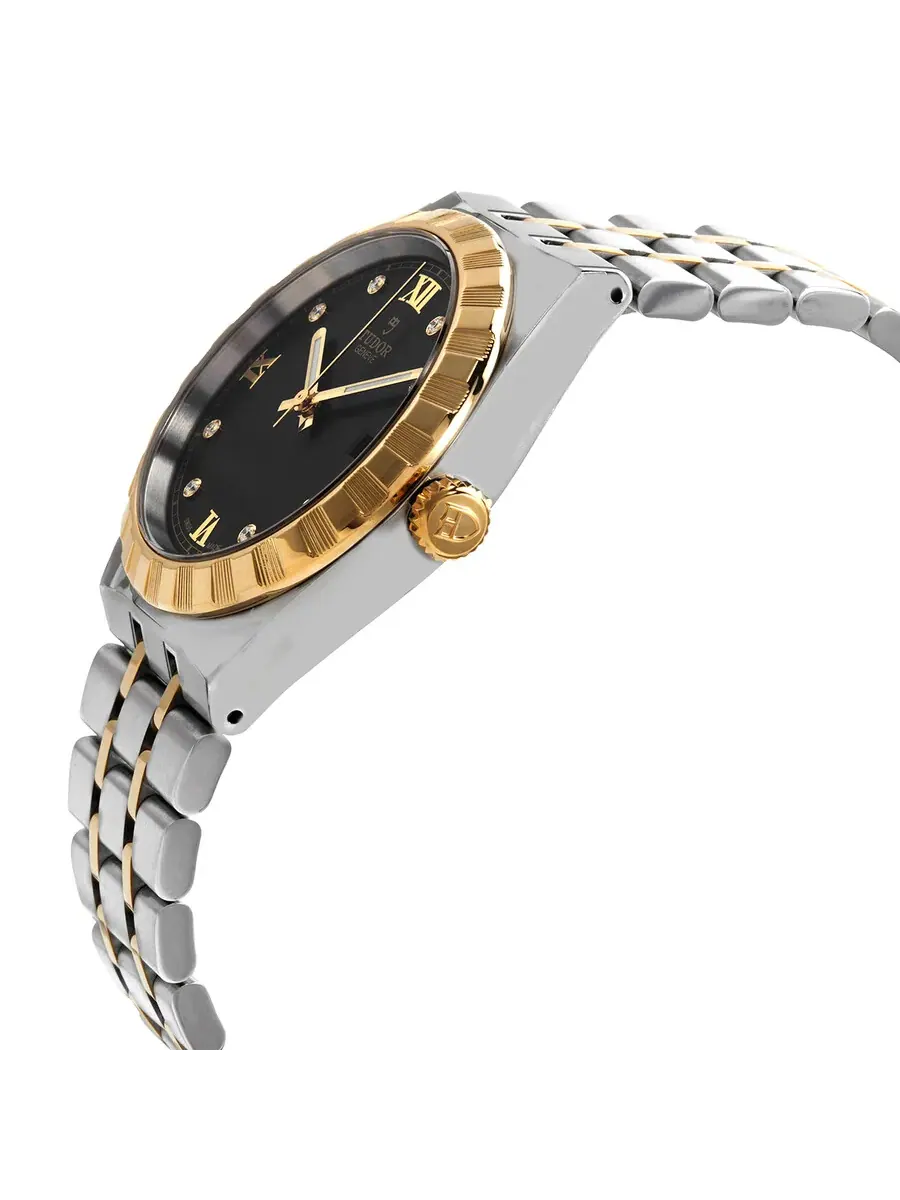 Часы Tudor Royal Automatic Diamond Black Dial 38 mm M28503-0004 — изображение 2 из 4, оттенок золотистый