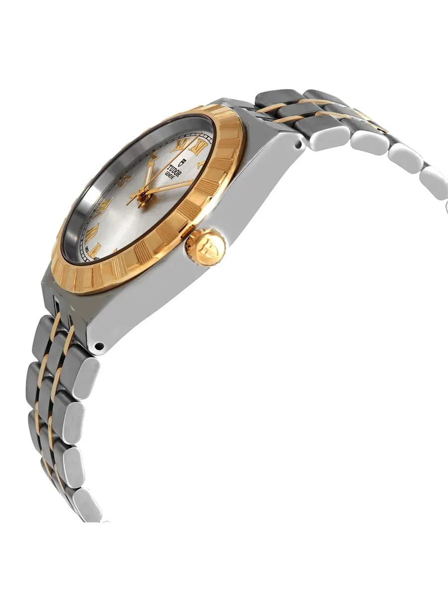 Часы Tudor Royal Automatic с серебристым циферблатом, 34 мм, модель M28403-0001 — изображение 2 из 3, оттенок золотистый
