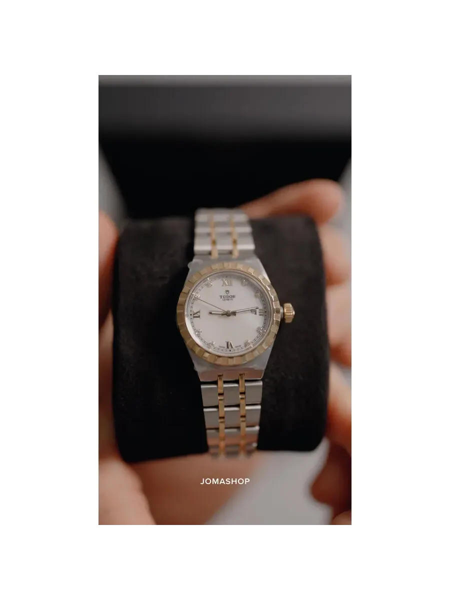 Часы Tudor Royal Automatic с серебристым циферблатом, 38 мм, модель M28503-0001 — изображение 5 из 5, оттенок золотистый