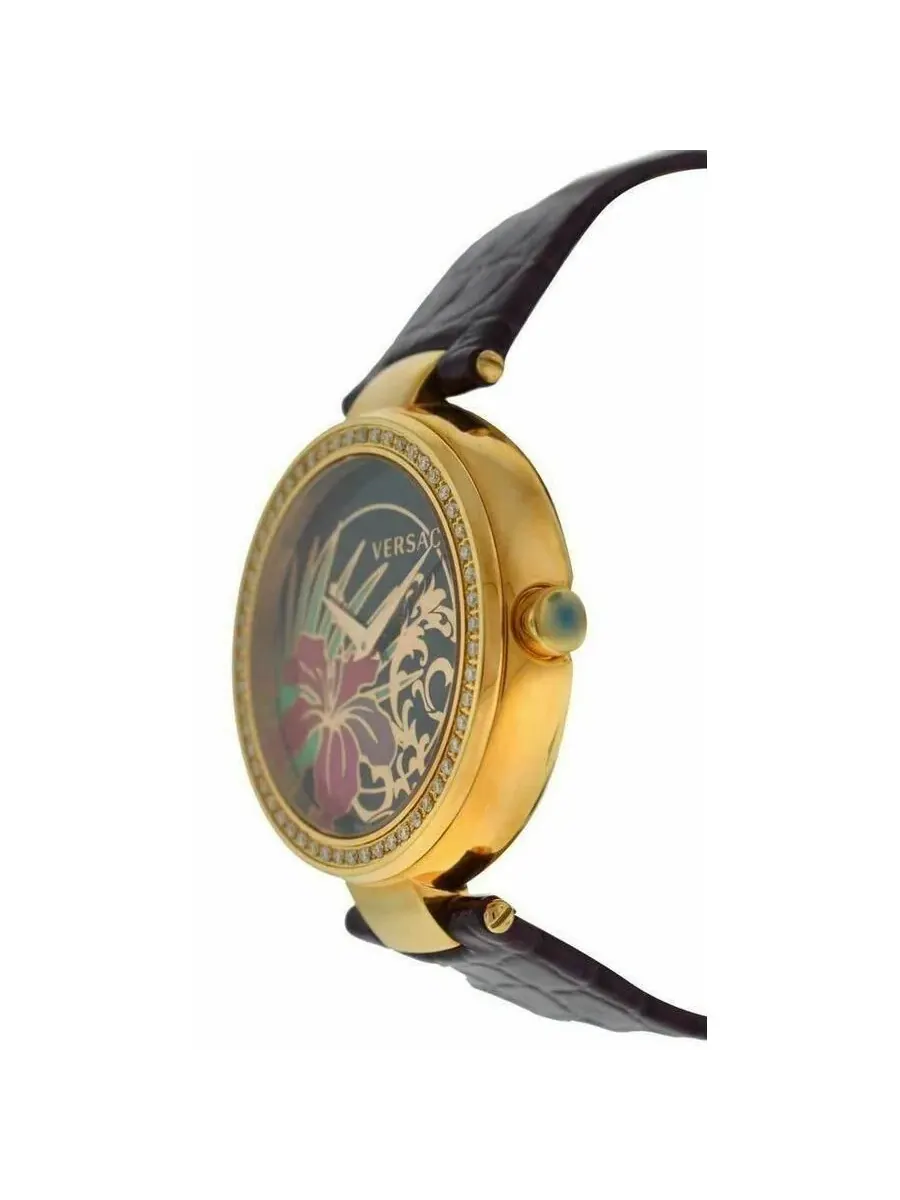 Женские часы Versace Mystique Hibiscus Quartz Diamond Black Dial I9Q81D9HI S702 — изображение 2 из 7