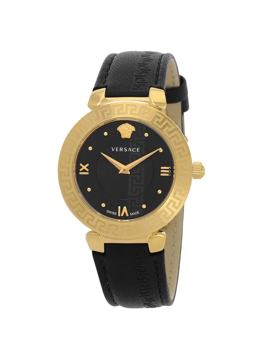 Женские часы Versace Daphnis Quartz с черным циферблатом V16050017 — изображение 1 из 3, оттенок золотистый