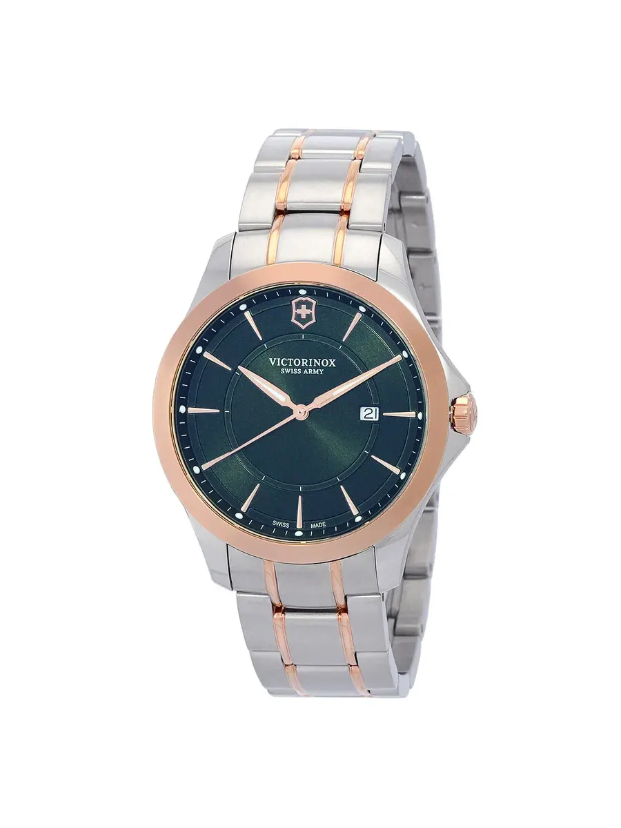 Мужские часы Victorinox Alliance Quartz с зеленым циферблатом 241913 — изображение 1 из 3, оттенок розовый золотистый