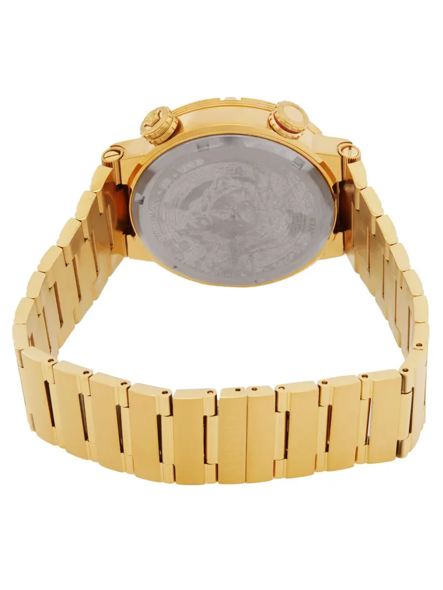 Мужские часы Versace с кварцевым механизмом, черным циферблатом и логотипом Greca VE8G00624 — изображение 3 из 3