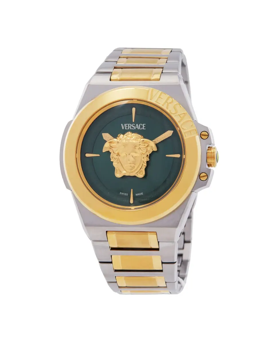 Женские часы Versace Hera Quartz с зеленым циферблатом и двухцветным корпусом VE8D00524 — изображение 1 из 3