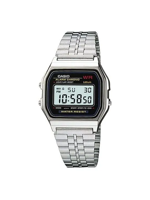 Часы CASIO Classic Bracelet Unisex Waterproof Mens Silver Digital — изображение 1 из 7, оттенок серебряный