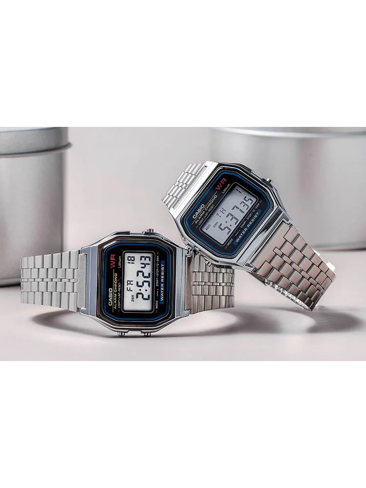 Часы CASIO Classic Bracelet Unisex Waterproof Mens Silver Digital — изображение 4 из 7, оттенок серебряный