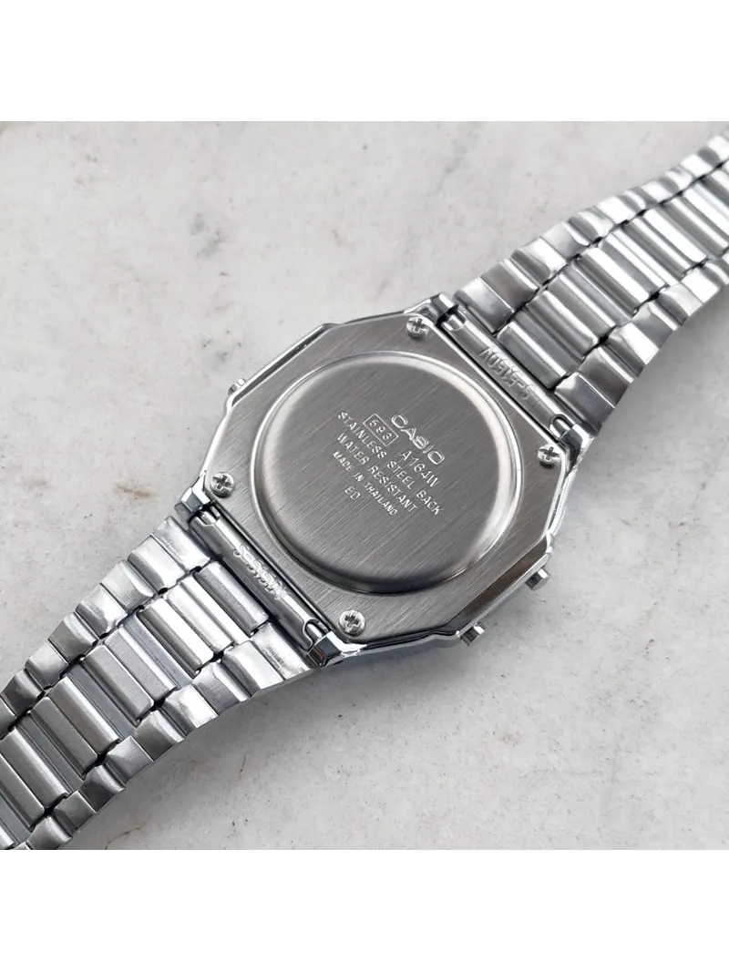 Часы CASIO Quartz Waterproof Unisex Mens Silver Digital — изображение 3 из 4, оттенок серебряный