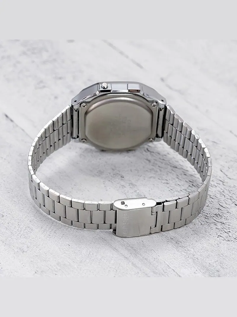 Часы CASIO Quartz Waterproof Unisex Mens Silver Digital — изображение 4 из 4, оттенок серебряный