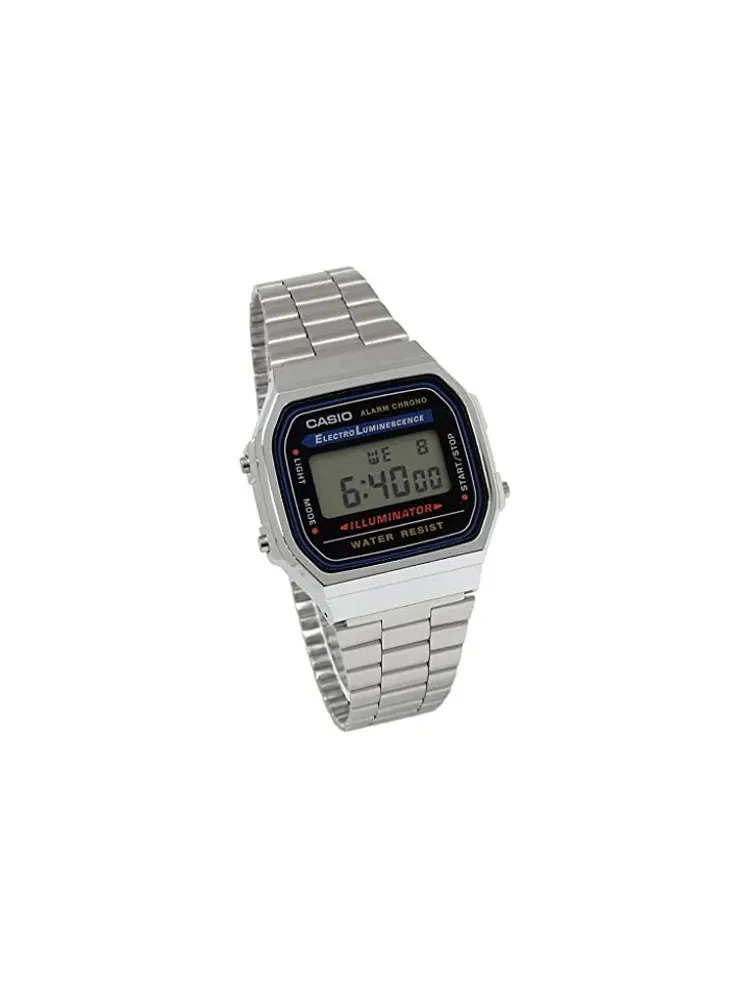 Часы CASIO Unisex with Stainless Steel Bracelet Waterproof Mens Silver Digital — изображение 2 из 5, оттенок серебряный