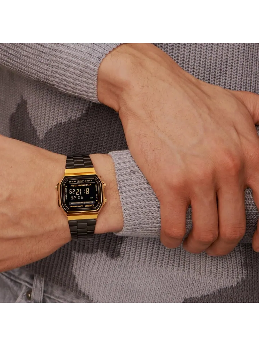 Часы CASIO Standard Vintage Black/Golden Waterproof Mens BlackGold Digital — изображение 5 из 5, оттенок золотистый