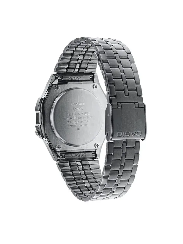 Часы Casio Youth Vintage Analog-Digital Watch 'Silver' — изображение 3 из 4, оттенок черный