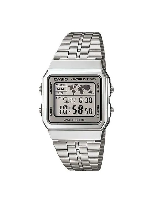 Часы CASIO STANDARD Classical Vintage Waterproof Unisex Mens Silver Digital — изображение 1 из 4, оттенок серебряный