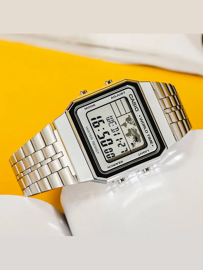 Часы CASIO STANDARD Classical Vintage Waterproof Unisex Mens Silver Digital — изображение 3 из 4, оттенок серебряный