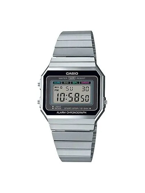 Часы Casio Vintage Digital Watch 'Silver Black' — изображение 1 из 4, оттенок синий