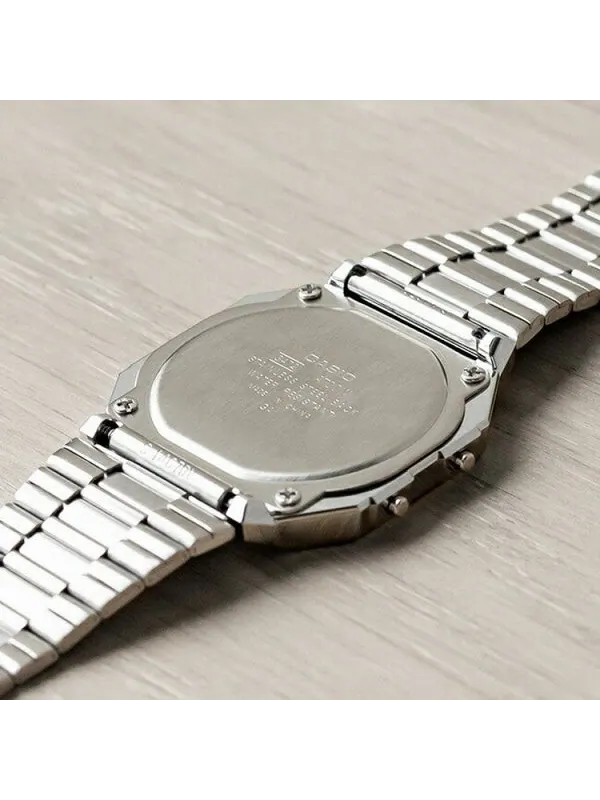 Часы Casio Vintage Digital Watch 'Silver Black' — изображение 3 из 4, оттенок синий