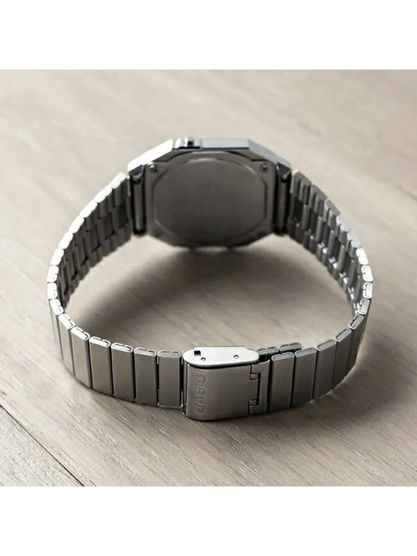 Часы Casio Vintage Digital Watch 'Silver Black' — изображение 4 из 4, оттенок синий
