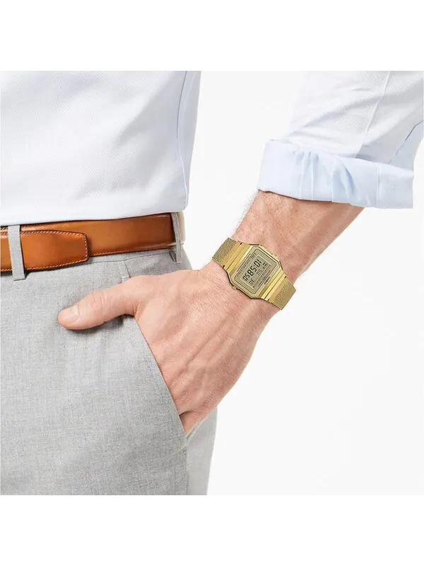Часы CASIO Waterproof Quartz Unisex Mens Gold Digital — изображение 2 из 3, оттенок золото