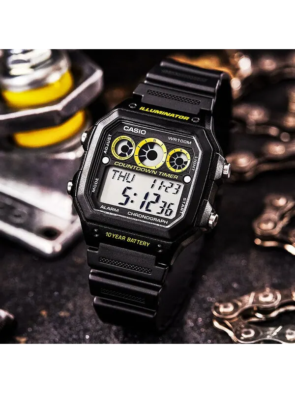 Часы CASIO Waterproof Sports Mens Black Digital — изображение 2 из 4, оттенок черный