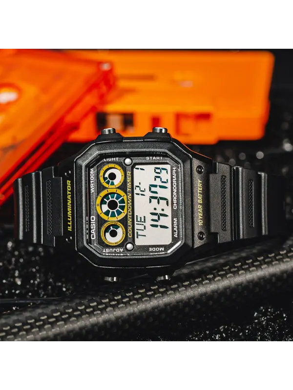 Часы CASIO Waterproof Sports Mens Black Digital — изображение 3 из 4, оттенок черный