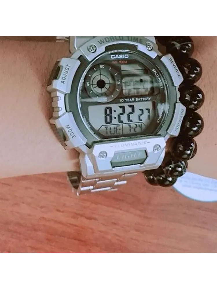 Часы CASIO Quartz Waterproof Sports Mens SilverBlack Digital — изображение 2 из 3, оттенок черный