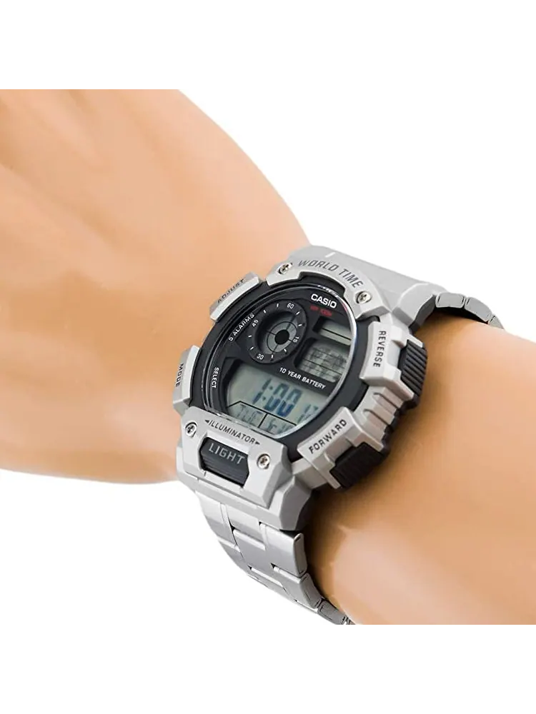 Часы CASIO Quartz Waterproof Sports Mens SilverBlack Digital — изображение 3 из 3, оттенок черный