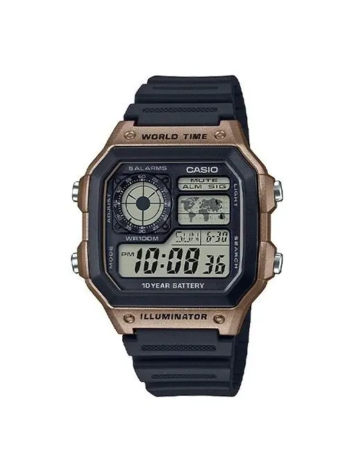 Часы CASIO Waterproof Sports Shockproof Mens Black Digital — изображение 1 из 4, оттенок черный