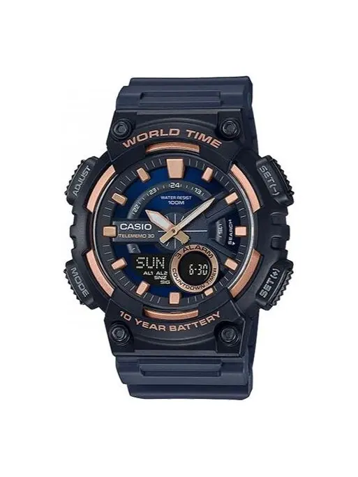 Часы CASIO Waterproof Sports Quartz Mens Black Analog/Digital Combo — изображение 1 из 1, оттенок черный