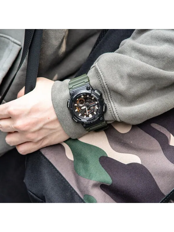 Часы CASIO G Shock Sports Waterproof Mens BlackGreen Analog/Digital Combo — изображение 3 из 4, оттенок зеленый