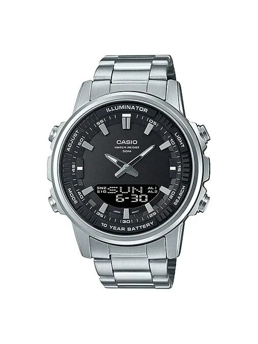 Часы Men's CASIO Dress Series Classic Minimalistic Black 47mm 50 waterproof Stainless Steel Strap — изображение 1 из 4