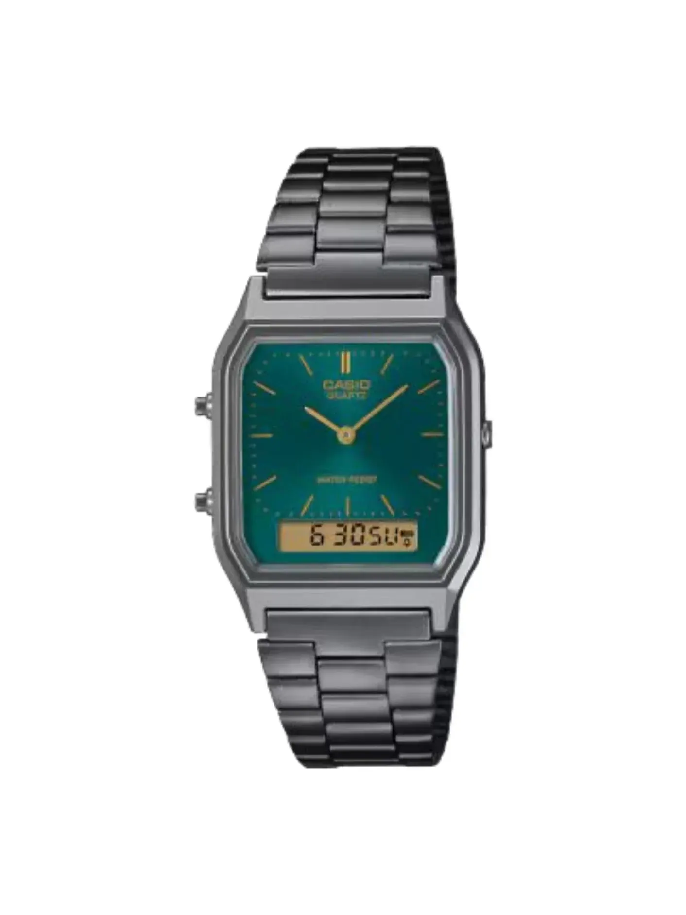 Винтажная модель CASIO AQ-230 серии «Черно-зеленый» — изображение 1 из 1, оттенок черный