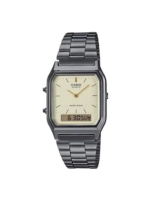 Часы CASIO Waterproof Stainless Steel Strap Mens Gray Analog/Digital Combo — изображение 1 из 7, оттенок серый