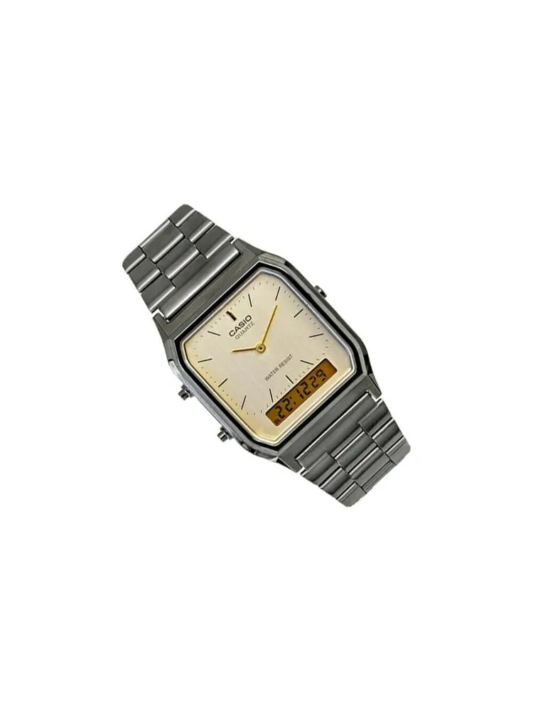 Часы CASIO Waterproof Stainless Steel Strap Mens Gray Analog/Digital Combo — изображение 2 из 7, оттенок серый