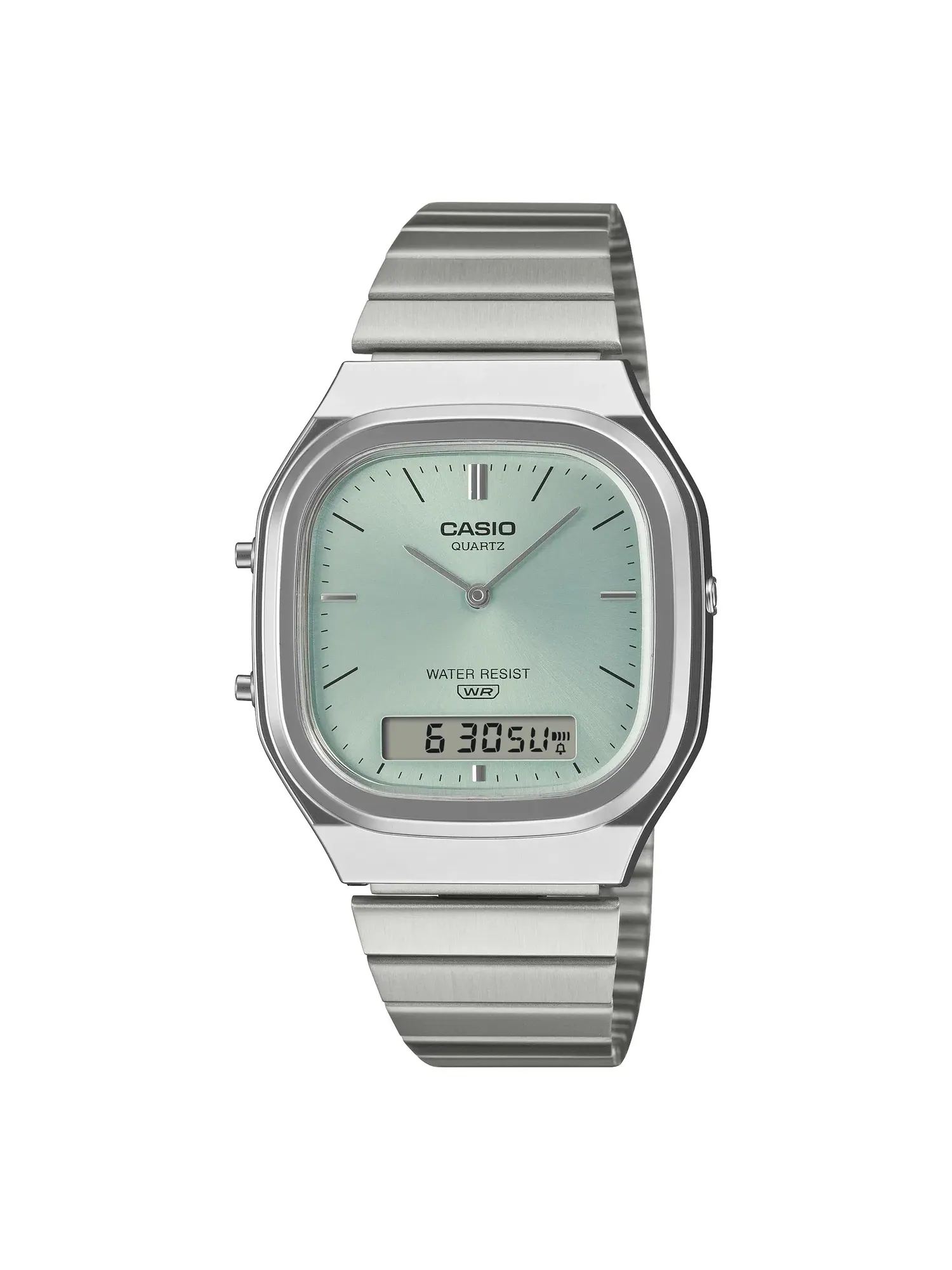 Винтажная модель часов CASIO AQ-240 Series 'Silver Turquoise' AQ-240E-2A — изображение 1 из 2, оттенок серебряный