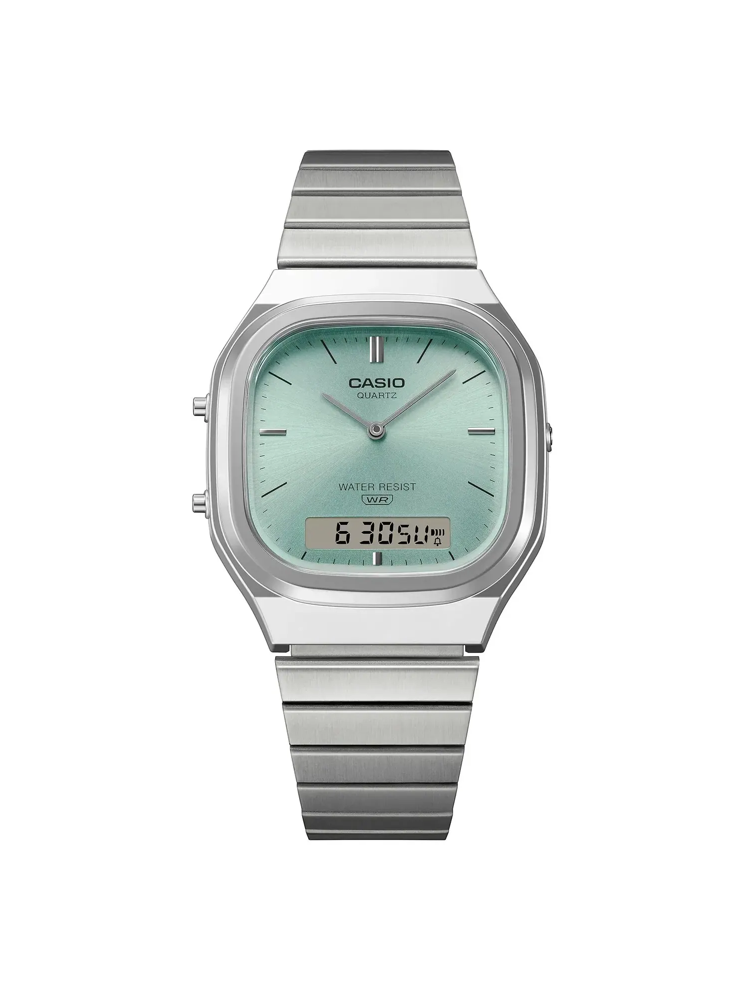 Винтажная модель часов CASIO AQ-240 Series 'Silver Turquoise' AQ-240E-2A — изображение 2 из 2, оттенок серебряный