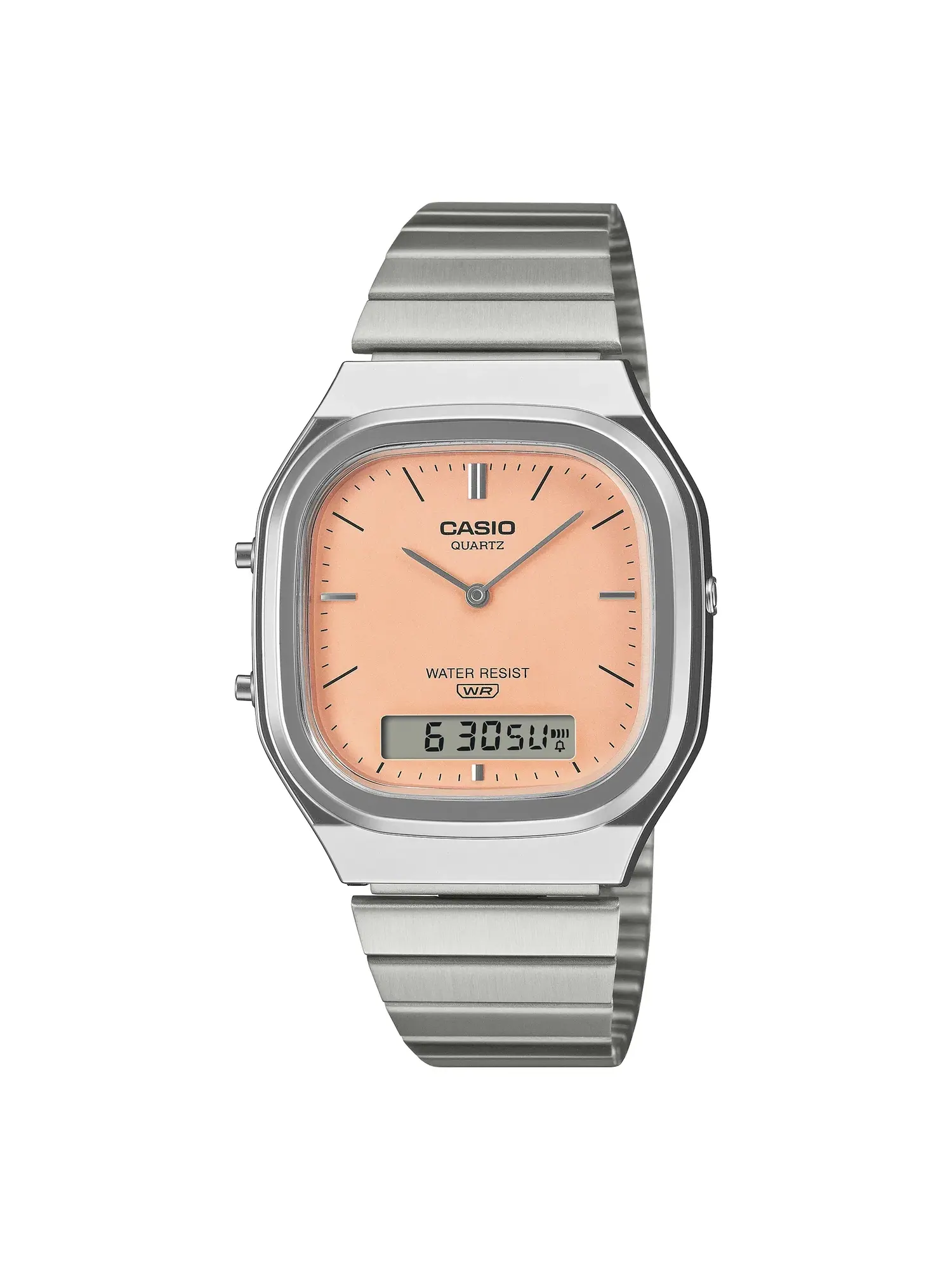 Винтажная модель часов CASIO AQ-240 серии «Серебристый персик» AQ-240E-4A — изображение 1 из 2, оттенок серебряный