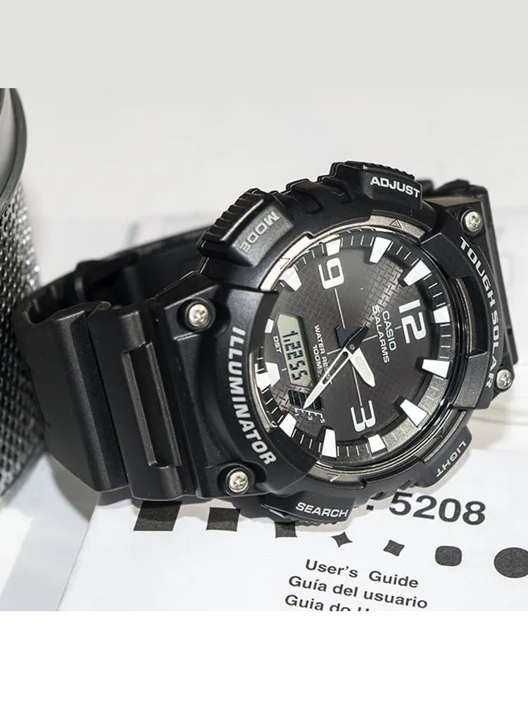 Часы CASIO Sports Solar Powered Mens Black Analog/Digital Combo — изображение 5 из 5, оттенок черный
